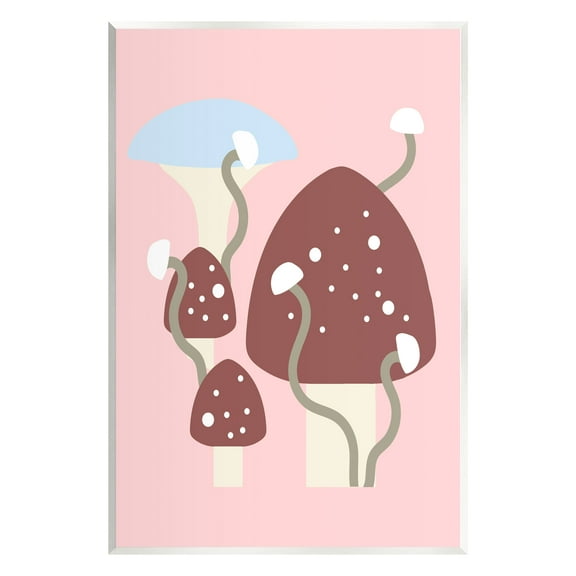 Stupell Industries Pop Mushrooms on Pink Botanical & Floral Painting Unframed Art Print Wall Art, 10 x 15
