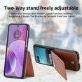 thumbnail image 4 of for Motorola Razr 40 Ultra Wallet Case with Card Holder Kickstand & Ring, Premium PU Leather Shockproof Protective Pocket with Magnetic Clasp Flip Case for Motorola Razr 40 Ultra, Brown, 4 of 7