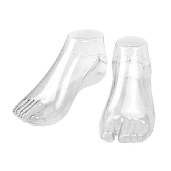2 Pieces Sock Display Model Foot Mannequin Shoes Support Clear Polyethylene Multipurpose Commercial Store Use