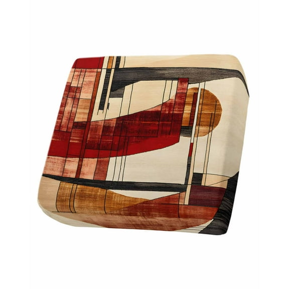 Burnt Orange Abstract Sofa Couch Cushion Covers Washable, Removable Stretchable Sectional Couch Covers, Modern Geometric Art Slipcovers for L & T Shape Sofa Furniture Protector S Size 1 pc