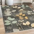 thumbnail image 1 of Floral Decorative Rug, Cartoon Style Arrangement of Fresh Spring Foliage with Abstract Dotted Line Stalks, Quality Carpet for Bedroom Dorm and Living Room, 6 Sizes, Dark Taupe, by Ambesonne, 1 of 4