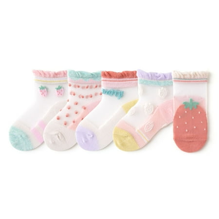 

Baby Toddler Girls Princess Cotton Frilly Socks Lace Ruffle Pack of Thin Mesh Summer for Dress