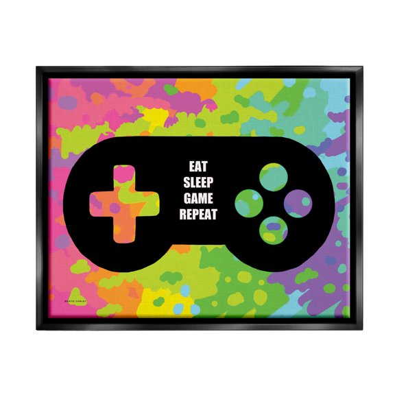 Stupell Industries Abstract Game Phrase Beauty & Fashion Painting Black Floater Framed Art Print Wall Art, 21 x 17