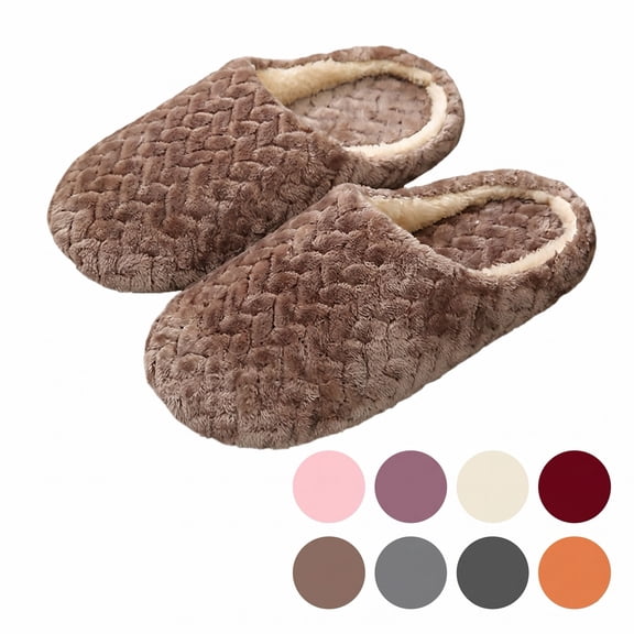 POROPL Slippers for Women Indoor Fuzzy Slippers Soft Sole Slippers Winter Indoor(Slip on,Warm) Size 5.5-6