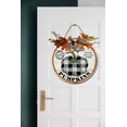 thumbnail image 2 of Farm Fresh Pumpkins Sign Front for Door Decoration, 12 in Round Wood Wreaths Wall Hanging Outdoor, Farmhouse, Porch, for Spring Summer Fall All Seasons Holiday Christmas, 2 of 5