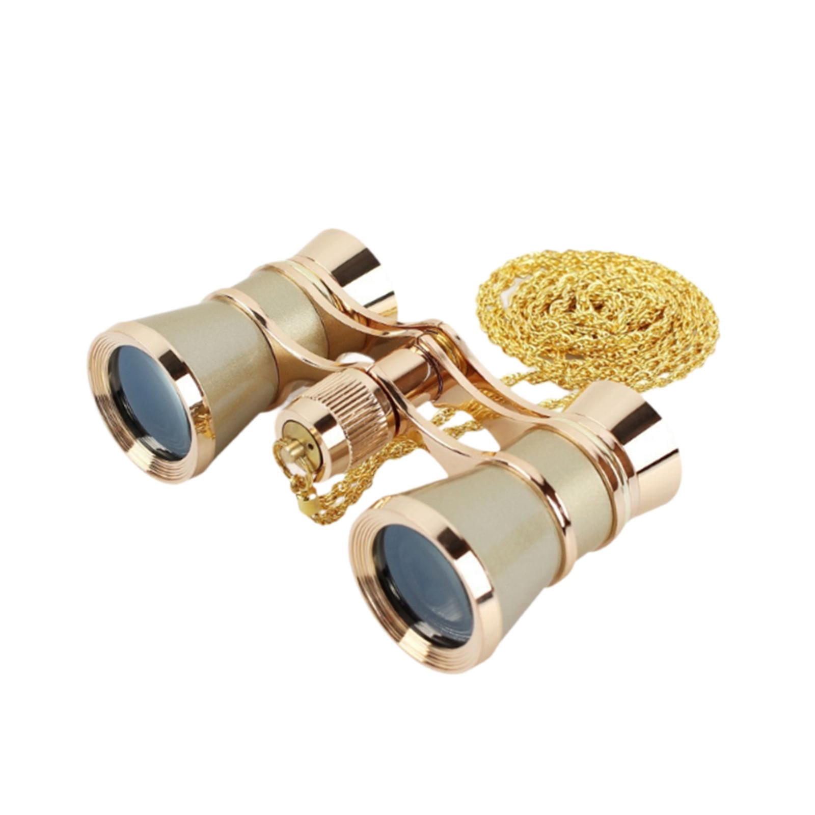 Wzmzjy 3x25 Theater Binoculars Multifunctional Telescope for Travel Musical Concert Gold