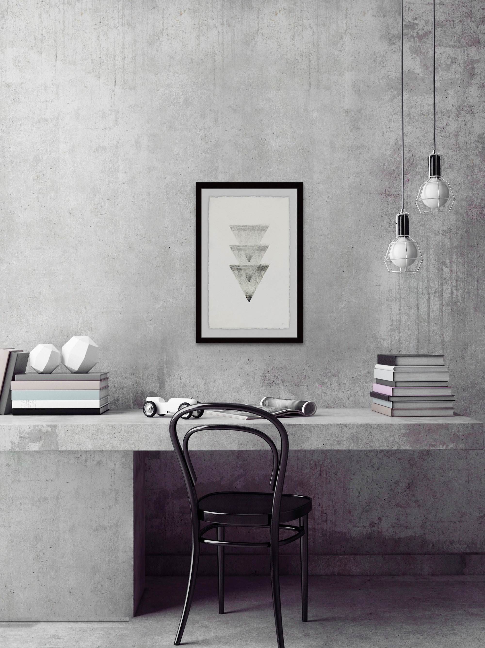 Triple Triangle Cones Framed Painting Print