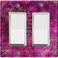 thumbnail image 1 of Metal Light Switch Plate Outlet Cover (Pink Wallpaper Letter Damask LET004), 1 of 13