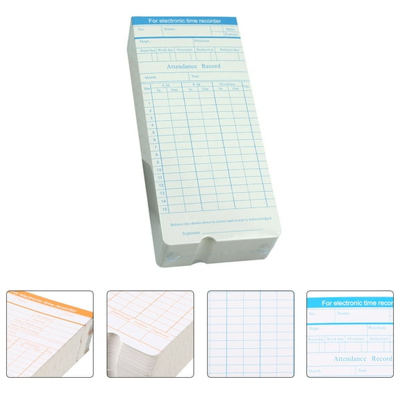 LEORX Recording Card Time Attendance Cards for Warehouse 100 Sheets Random Color