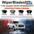 thumbnail image 2 of 2015 GMC Yukon Beam Wiper Blades Wipers w/1yr Warranty (Set of 3) w/Rear Wiper, 2 of 5