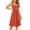 Orange, variant on Women's Square Neck Cami Dress with Built-in Bra Stretch A-Line Casual Midi Dress Knee Length Everyday Dress