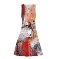 thumbnail image 3 of Gibobby Vestido de gasa de verano para mujer Vestido casual de verano sin mangas con flores estampadas en color para mujer(Rojo,M), 3 of 4