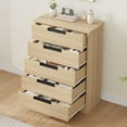 thumbnail image 1 of Commode en Bois à 5 Tiroirs, Haute Commode Organisateur de Rangement pour Garde-Robe, Couloir et Entrée, 1 of 7