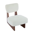 thumbnail image 3 of Leumius Set of 2 Modern Lounge Chair with Polyester Upholstery, Sturdy Wood Base With Walnut Finish, Minimalist and Stylish Accent Seating for Living Room Bedroom Office Beige+Walnut, 3 of 6