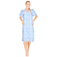 thumbnail image 3 of JEFFRICO House Dresses for Women with Pockets - Lightweight Breathable Short Sleeve Muumuu & Nightgowns - Snap Front Housecoat and Dusters for Women, 3 of 7