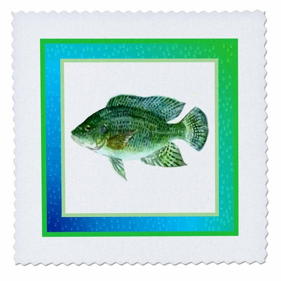 3dRose Haitian Tilapia - Quilt Square, 10 by 10-inch