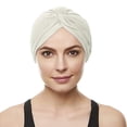 thumbnail image 3 of Beemo Womens Swim Cap Bathing Turban-Polyester Twisted Pleated Turban Head Cover Ivony, 3 of 3