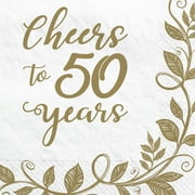 Happy 50th Anniversary Beverage Napkins 5" X 5", 16ct