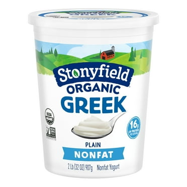 Stonyfield Organic Greek Nonfat Yogurt, Plain, 32 oz.