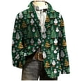thumbnail image 2 of Gamivast Mens Christmas Blazer Jackets Plus Size Corduroy Graphic Lapel Collar Party Suit Jacket Funny Loose Fitted Lightweight One Button Sport Coat with Pockets, 2 of 6