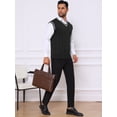 thumbnail image 2 of DARING DIVA Men's Solid Color V-Neck Sleeveless Cable Knitted Sweater Vest M Black, 2 of 7