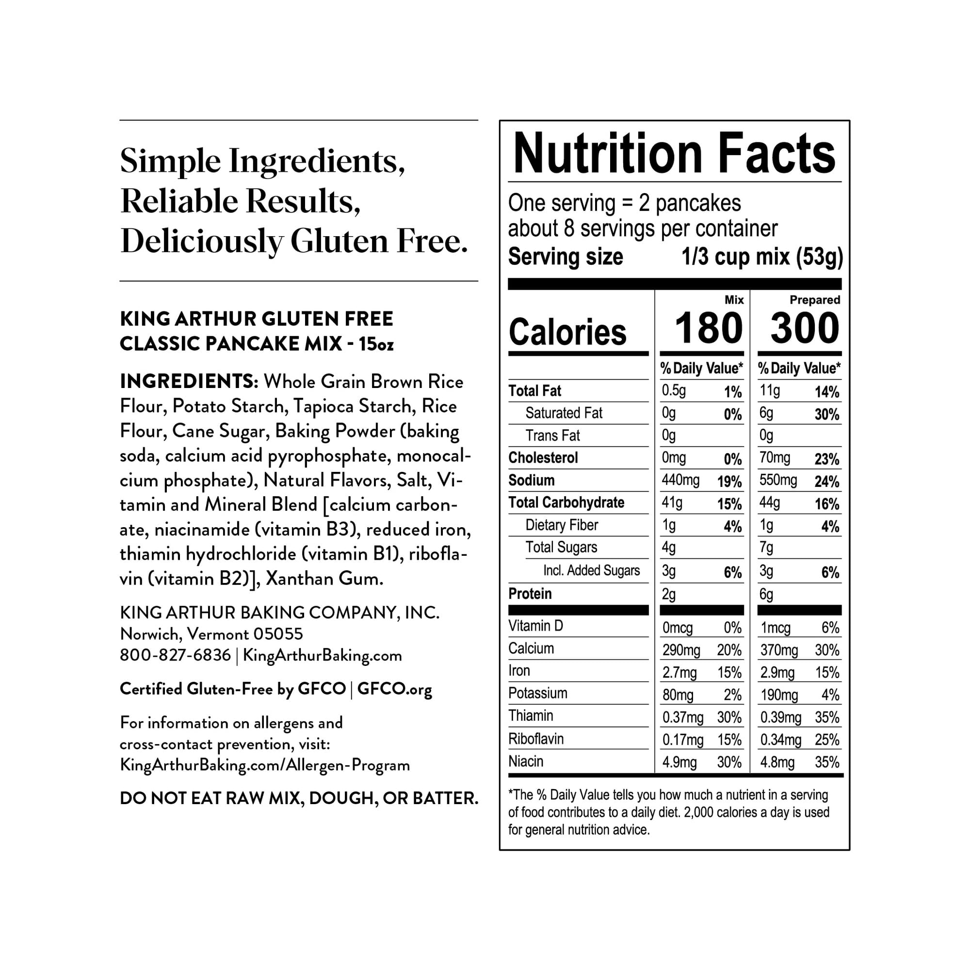 (Pack of 6) King Arthur Pancake Mix 15 Oz