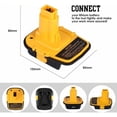 thumbnail image 5 of Battery Adapter for Dewalt 18V Tools, Convert for DeWalt 20V & Milwaukee M18 Lithium Battery, Ensuring Compatibility With Older NiCad & NiMh Battery Tools, With Quick Charge USB Port, 5 of 5