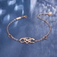 thumbnail image 3 of Leander Women Bracelets 925 Sterling Silver Infinity Heart White Gold Plated Cubic Zirconia Adjustable Bracelet Best Gifts for Women, 3 of 7