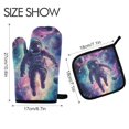 thumbnail image 2 of Yayeee Oven Mitts and Pot Holder Set of 2 Heat Resistant Kitchen Gloves Baking Hot Pad, Astronaut Pattern, 2 of 5