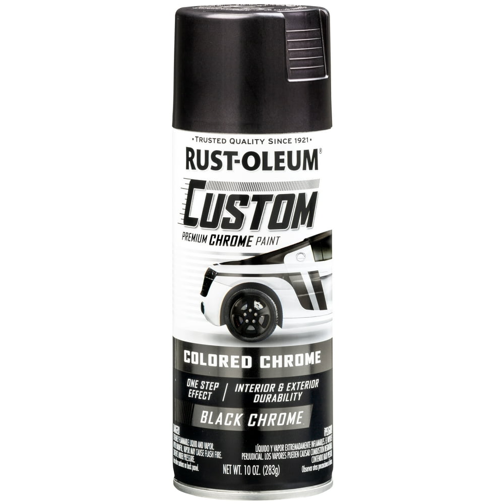 Black, Rust-Oleum Automotive Custom Chrome Gloss Spray Paint, 10 Oz