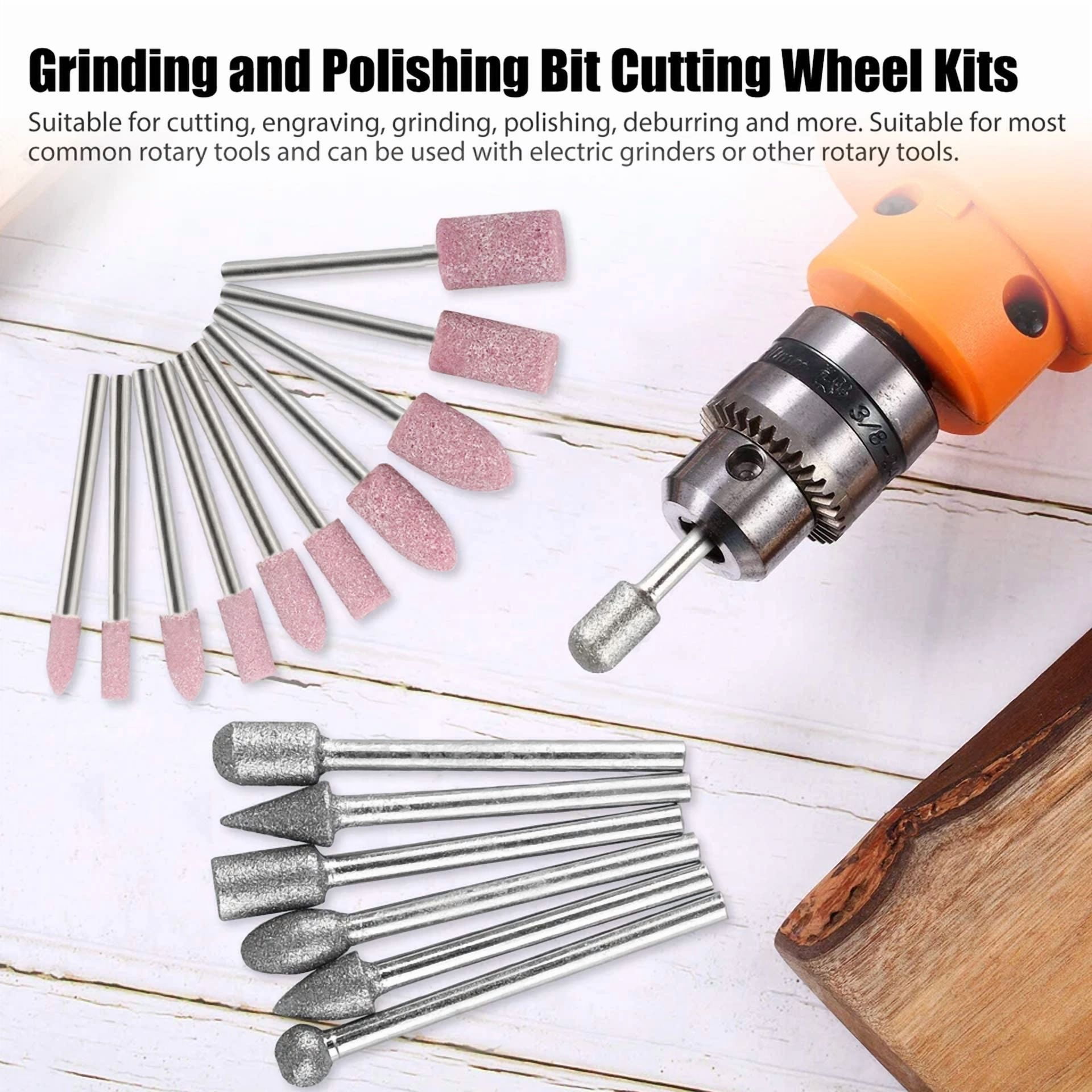 KNACK - 42Pcs Diamond Tile Glass Grinding Cutting Carving Bit Set For Dremel Rotary Tool