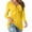 Yellow, variant on Women Long Sleeve Slim Fit V-neck Solid Color Knot Shirt Tops