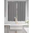 thumbnail image 4 of Bedroom Curtains 63 Inches length, Simple Black White Stripes Window Treatment Curtain Drapes, Modern Stripes Rod Pocket Curtain Panels for Living Room Kitchen, 42"x63", 2 Panels, 4 of 7