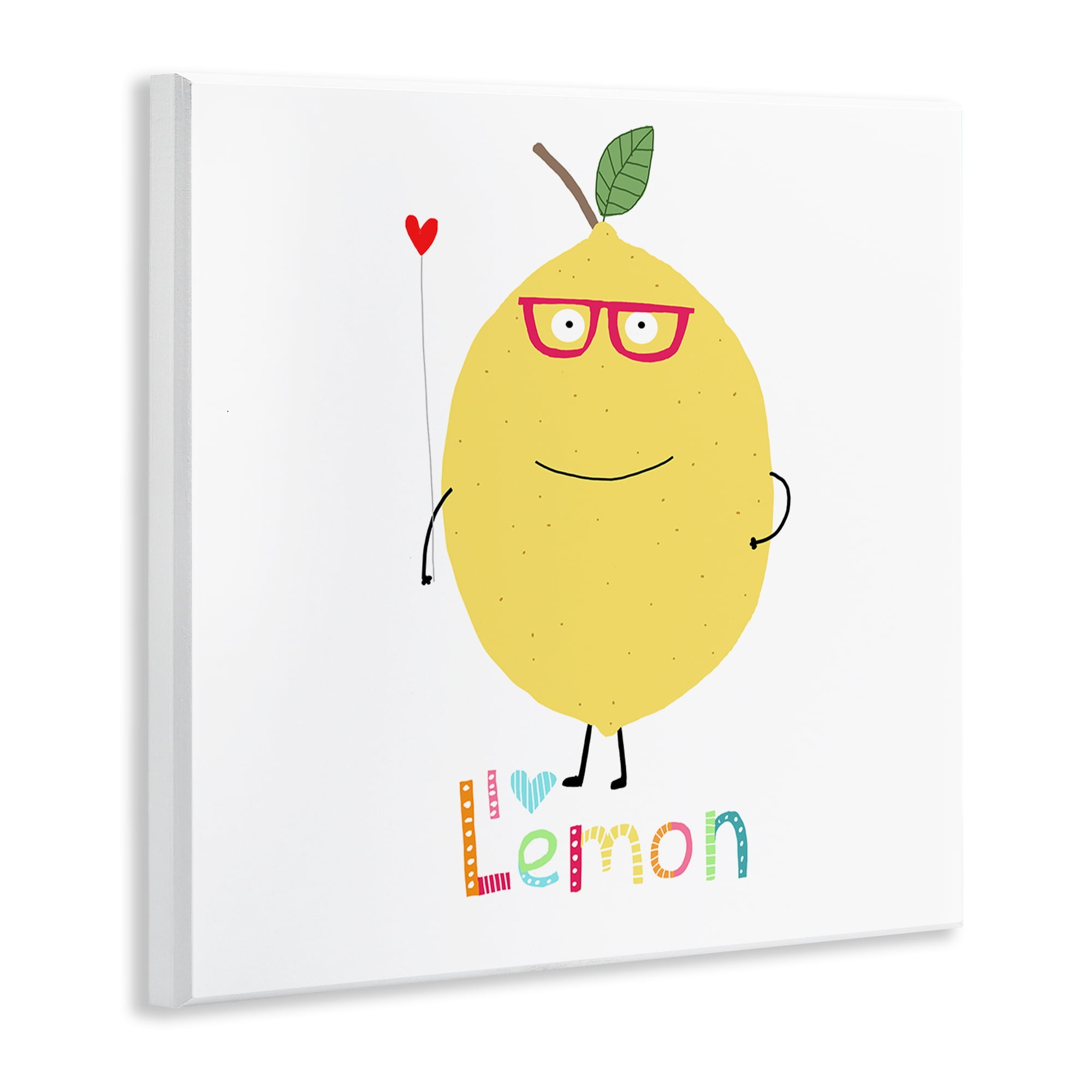 Stupell Industries Fun Smiling Lemon Food & Beverage Painting Unframed Art Print Wall Art, 12 x 12