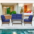 thumbnail image 3 of EAGLE PEAK 4 Pieces Patio Furniture Set Outdoor Wicker Conversation Set Outdoor Patio Chairs, 3 of 9