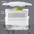 thumbnail image 6 of Jierger Fruit Vegetable Storage Containers for Fridge Draining Fresh Containers 3 In 1 Produce Savers Storage Containers Large Organizer Bins with Lid & Colander 3.07x5.19in, 6 of 8