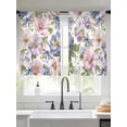 thumbnail image 2 of Spring Flowers Sheer Curtains 45 Inch Length 2 Panels Set Window Treatments, Watercolor Floral Dragonflies Vintage Rod Pocket Semi Curtains for Living Room/Bedroom/Kitchen Décor, 104"W x 45"L, 2 of 7