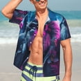 thumbnail image 5 of Lsque Hip-Hop Glasses Gorilla pattern Hawaiian Shirt for Men, Unisex Summer Beach Casual Short Sleeve Button Down Shirts-Medium, 5 of 9