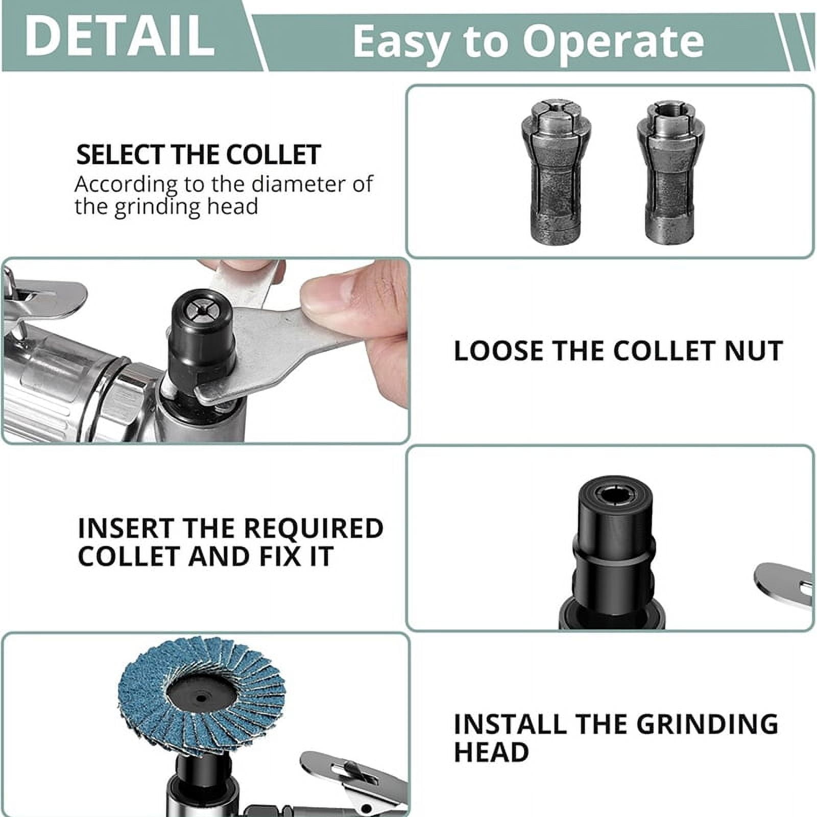 Angle Air Die Grinder, 90 Degree Heavy Duty 20,000 RPM Compressed Sander Polisher Tool for Contour Grinding, Polishing B