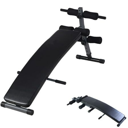 UBesGoo Adjustable Arc-Shaped Decline Sit up Bench, AB Fitness Crunch Slant Board, Folding Curved Incline Weight Bench, for Exercise (Best Angle For Incline Bench)