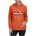 thumbnail image 6 of Brondbend Hoodies for Women Hoodie Sweatshirt for Women Long Sleeved Drawstring Pullover Print Warm Comfortable Loose Fit Tops Lady Holiday Running Fall Winter Wear Orange, 6 of 6