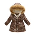 thumbnail image 2 of Manteau d'Hiver pour Fille avec Capuche Imprimé Court Fermeture Éclair, 2 of 2