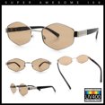 thumbnail image 2 of Mens Luxury Diamond Shape Metal Rim Hustler Fashion Rectangle Sunglasses Silver Black - Beige, 2 of 8