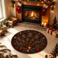 thumbnail image 5 of 3D Illusion Christmas Rugs,23.62" Optical Illusion Round Mat, Machine Washable, Velvet Christmas Decor, Living Room & Bedroom, Festive Holiday Decor(E), 5 of 6