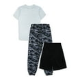 thumbnail image 2 of Wonder Nation Boys Short Sleeve Top, Shorts, and Jogger Pants 3-Piece Sleep Pajama Set, Sizes 4-16 Husky, 2 of 5