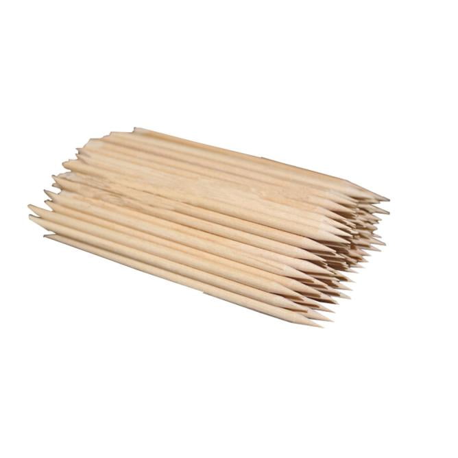 TOYFUNNY 100Pcs Nail Art Orange Wood Stick Cuticle Pusher Remover Pedicure Manicure Tool
