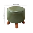 thumbnail image 3 of Leather Footrest, Thickened Foam Upholstered Seat, Wooden Legs, Under Desk Shoe Bench Small Bench for Living Room Dining Room,11''x10'', 3 of 7