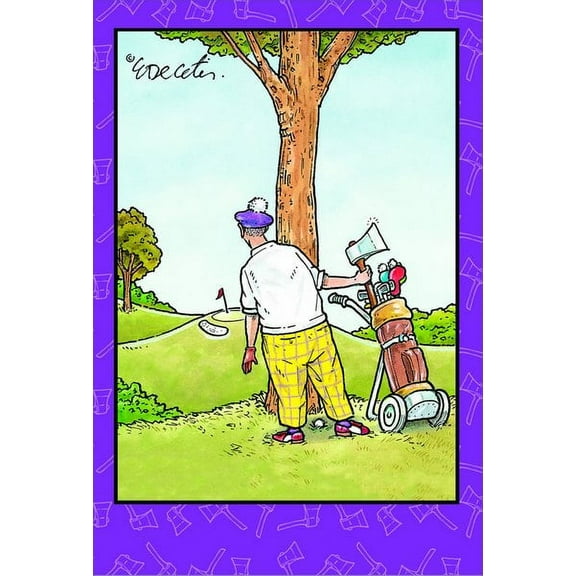 Pictura Golfer With Axe Eric Decetis Funny / Humorous Birthday Card