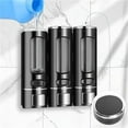 thumbnail image 5 of Dingrich 3 Chamber Shower Soap Dispenser, 400ml Large Capacity Shampoo and Conditioner Dispenser, Wall Mounted No Drill Shower Pump Dispenser for Shower Room, Bathroom, Hotel - Black, 5 of 7