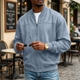 thumbnail image 7 of Mens Bomber Jacket Suede Faux Leather Zip Up Jackets With Pockets Long Sleeve Outerwear Ribbed Stand Collar Varsity Jackets Fall Winter Clothes Travel Business Casual Clothes, 7 of 7